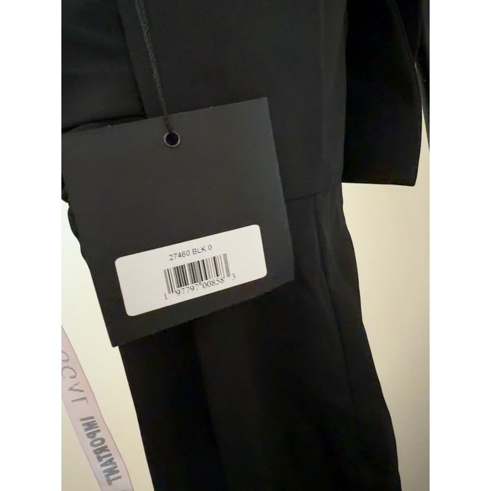 Mac Duggal Black One Shoulder Ruffle Detail Flare Pant Jumpsuit - Picture 6 of 6